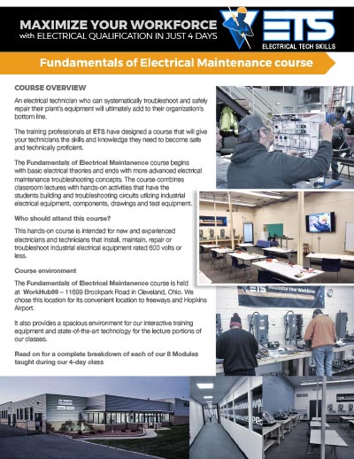 Fundamentals of Electrical Maintenance training class outline